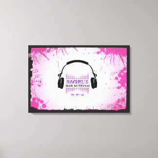 Toile HEADPHONES Bat Bar Mitzvah Panneau d'ouverture de