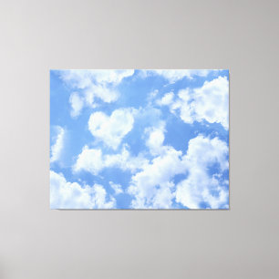 Toile Heart Cloud Ciel mignon Moderne Lovely Light Blue 