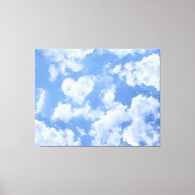 Toile Heart Cloud Ciel mignon Moderne Lovely Light Blue  (Recto)