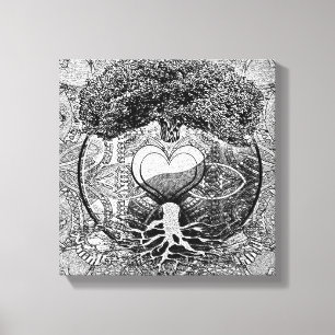Toile Heart Mandala Tree of Life