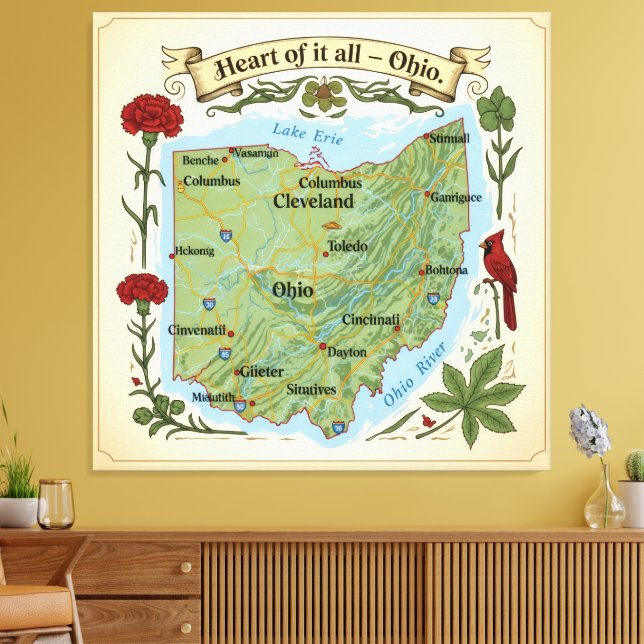 Toile Heart of It All — Ohio Boards (Insitu(Salon))