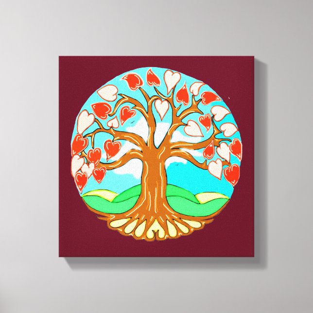 Toile Heart Tree of Life Mandala (Recto)