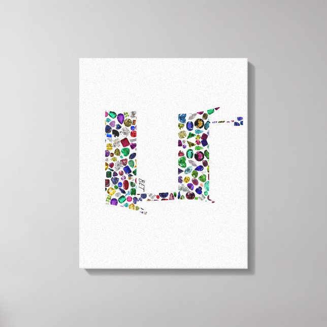 Toile Hebrew Letter BET made with Gemstones (Recto)