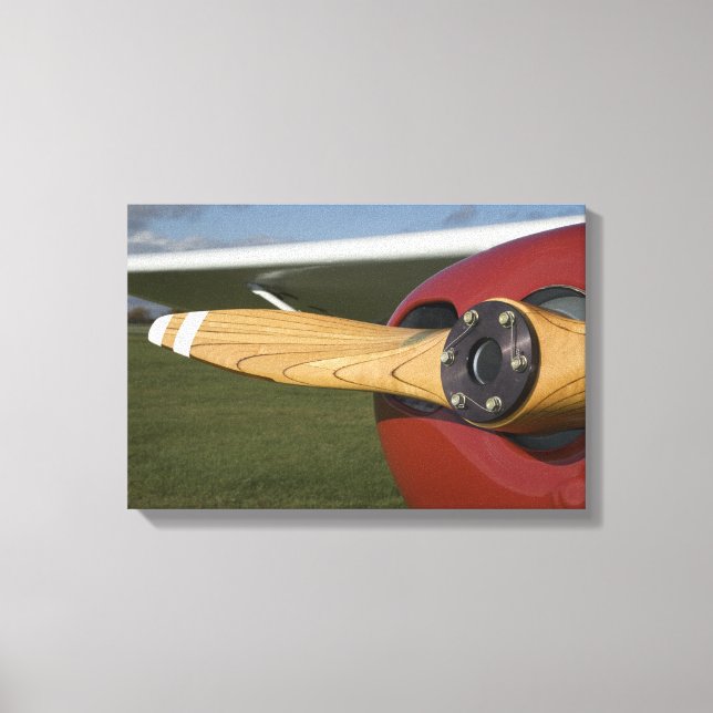 Toile Hélice en bois d'avion rouge (Recto)