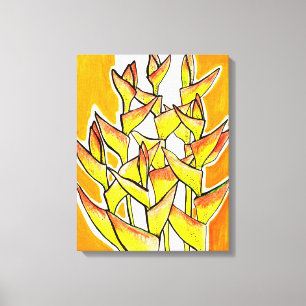 Toile Heliconia Rostrata, Lobster Claw, fleurs tropicale