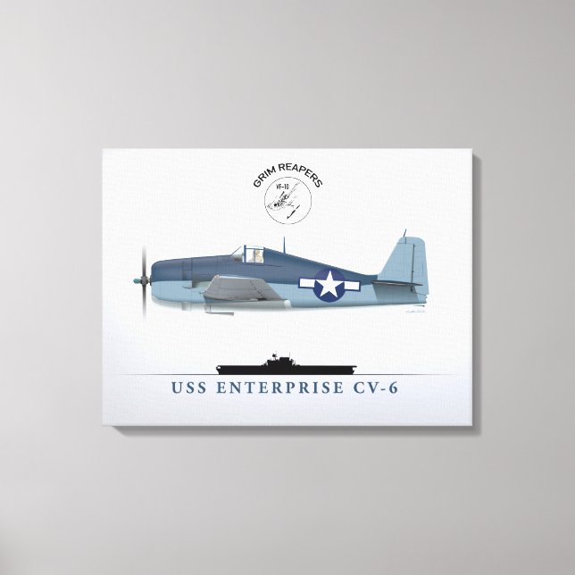 Toile Hellcat VF-10 USS Enterprise (Recto)