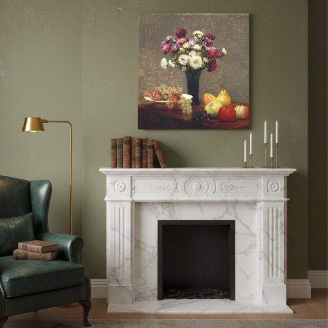 Toile Henri Fantin-Latour Asters et nature morte aux fru (Créateur téléchargé)