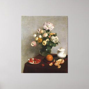 Toile Henri Fantin-Latour Fleurs Vintages et fruits
