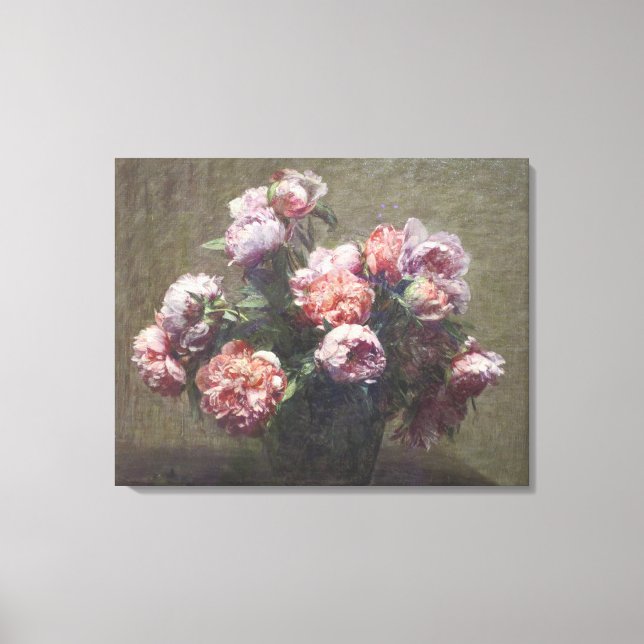 Toile Henri Fantin-Latour Vase Vintage de pivoines (Recto)