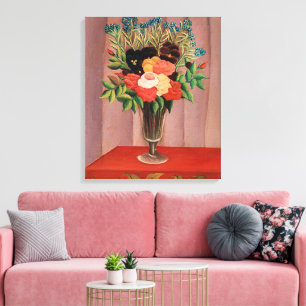Toile Henri Rousseau, Bouquet de fleurs,