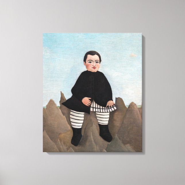 Toile Henri Rousseau - Garçon sur les rochers (Recto)