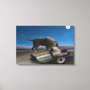 Toile Henri Rousseau - La Bohémienne endormie