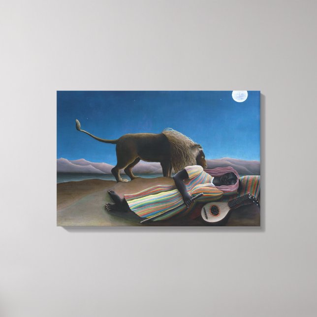 Toile Henri Rousseau - La Bohémienne endormie (Recto)