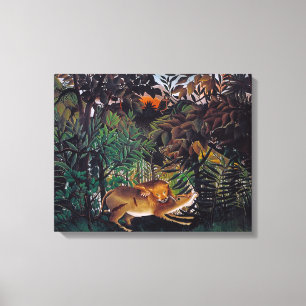 Toile Henri Rousseau - Le Lion Affamé