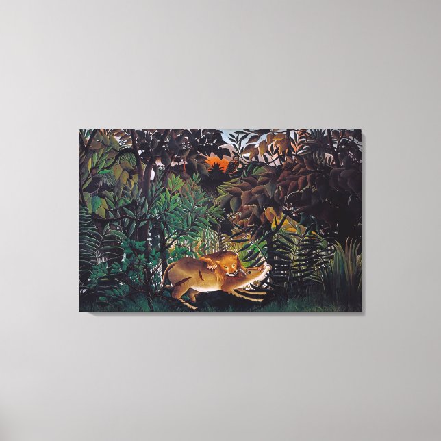 Toile Henri Rousseau - Le lion affamé (Recto)