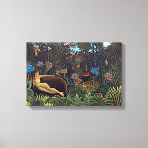 Toile Henri Rousseau Le Rêve - Femme de la jungle avec d