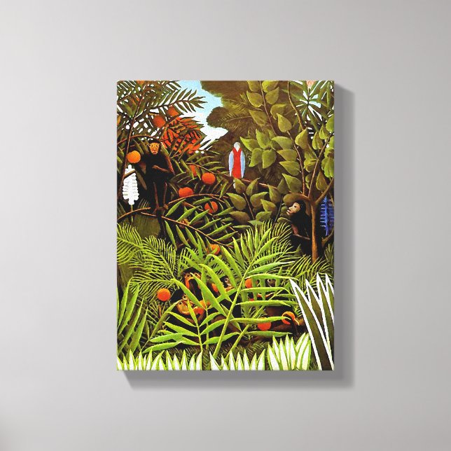 Toile Henri Rousseau - Paysage exotique Jungle Art (Recto)