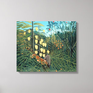 Toile Henri Rousseau - Tigre et buffle se battant
