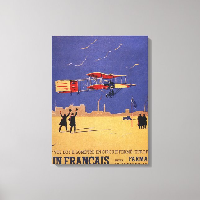 Toile Henry Farman vole à Issy-les-Moulineaux (Recto)