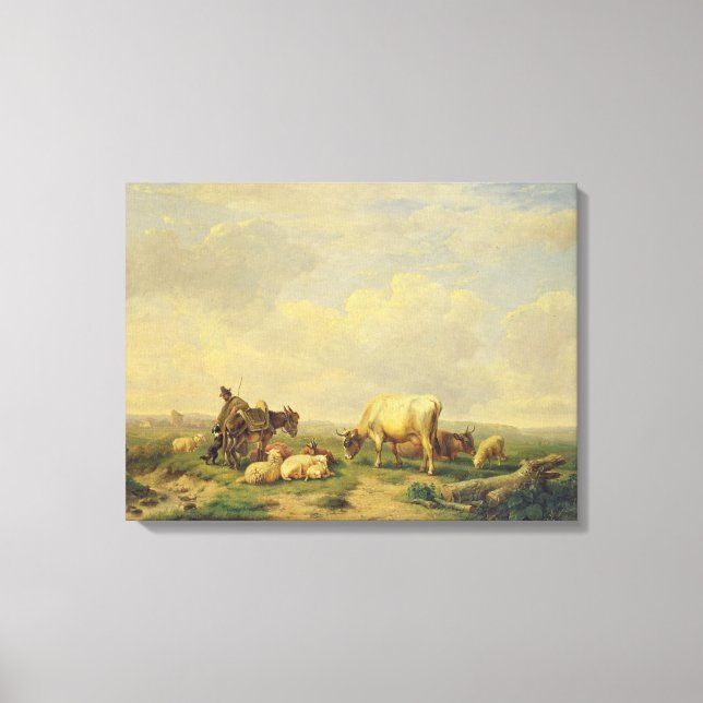 Toile Herdsman and Herd, c.1880 (Recto)