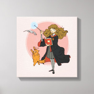 Toile Hermione et Crookshanks Wingardium Leviosa