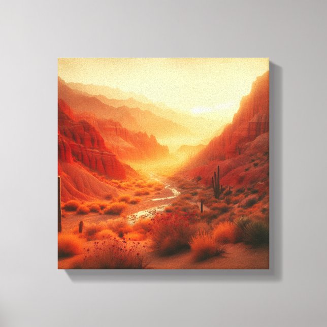Toile Heure dorée sur une vue panoramique d'un canyon dé (Recto)