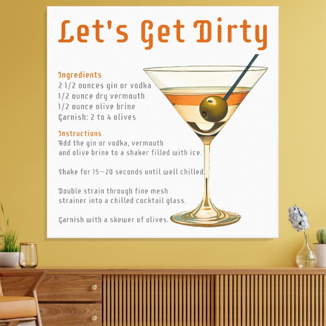Toile Heure du cocktail : découvrez la recette du Dirty  (Insitu(Salon))