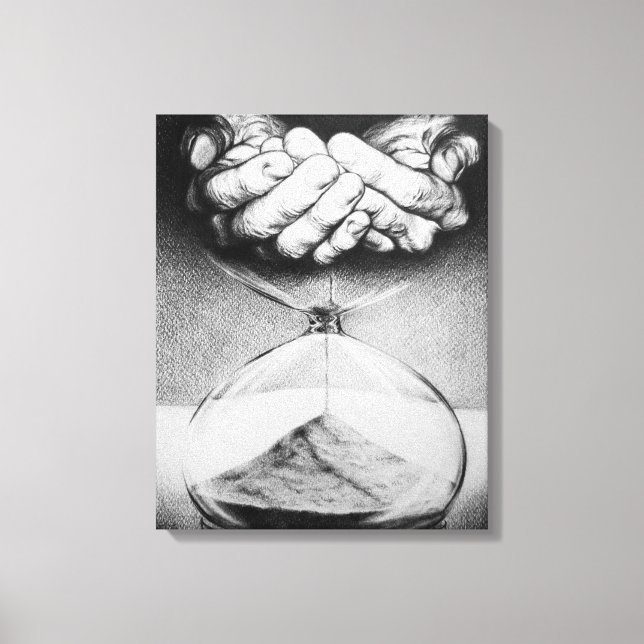 Toile Heure Hébreuse mains Crayon dessin Surreal art (Recto)