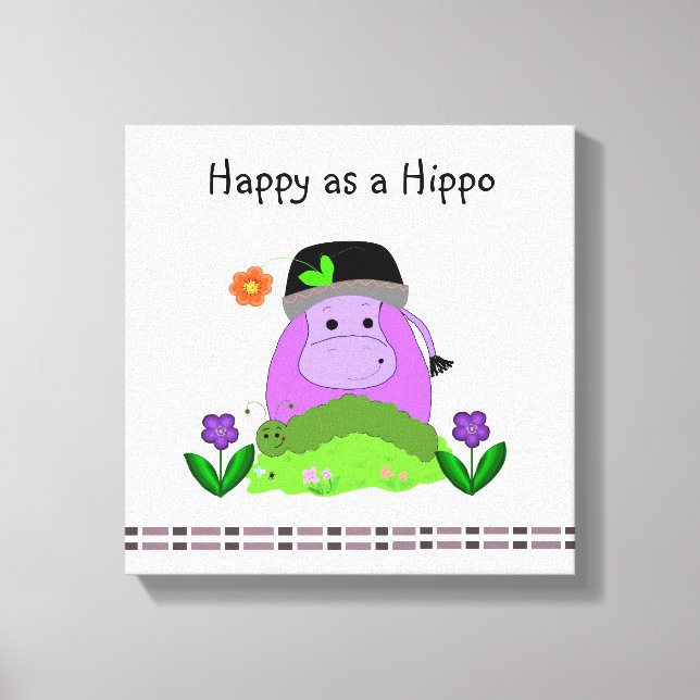 Toile Heureux comme un Hippopotame (Recto)