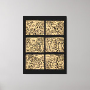 Toile Hexaptych des sorcières après Guazzo 30x40