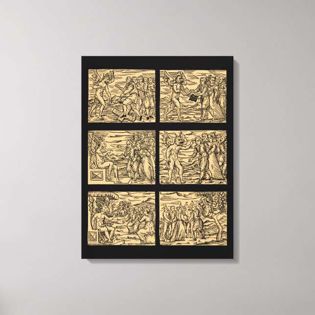 Toile Hexaptyque de sorcières après Guazzo 18x24 (Recto)