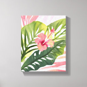 Toile Hibiscus Beauté   Fleur Tropicale Aquarelle