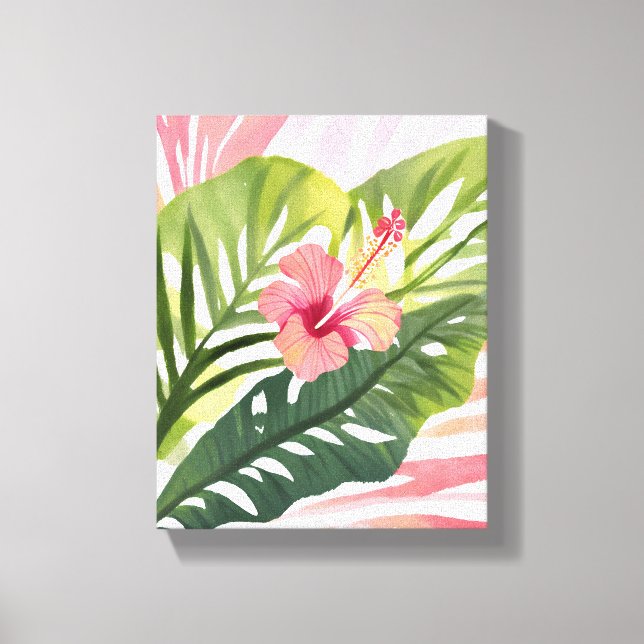 Toile Hibiscus Beauté | Fleur Tropicale Aquarelle (Recto)