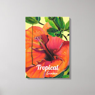 Toile Hibiscus d'oranger tropical d'été
