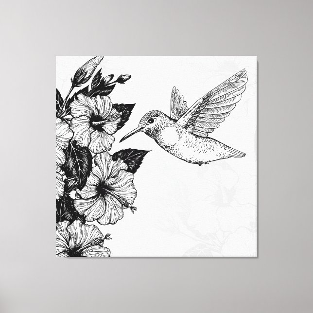Toile Hibiscus et colibri (Recto)