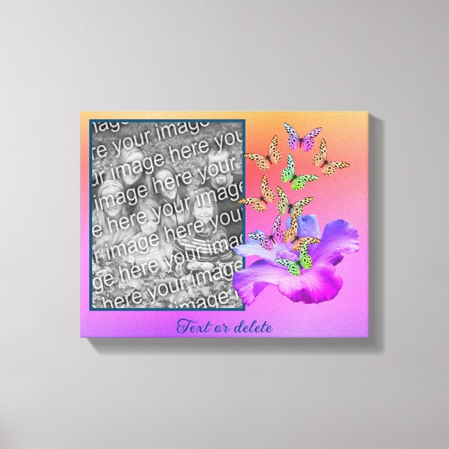 Toile Hibiscus Et Papillon Créez Votre Propre Photo (Recto)