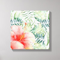 Hibiscus Feuille tropicaux Aquarelle Florale II