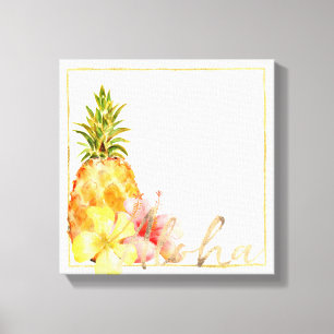 Toile Hibiscus tropical Ananas floral
