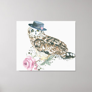 Toile Hibou d'aquarelle