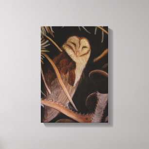 Toile hibou de grange dans la peinture animale en pastel