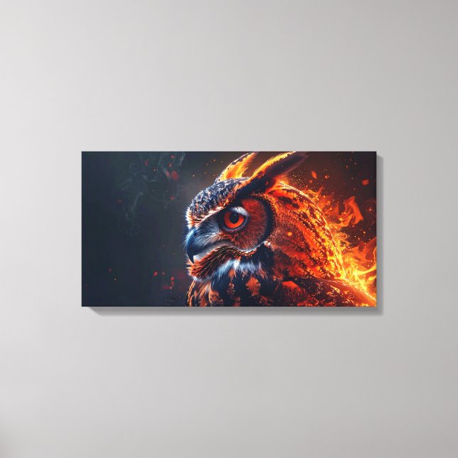 Toile Hibou en feu (Recto)