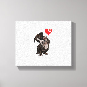Toile High Five Heart Bulldog Pup I Love Boxer Amoureux