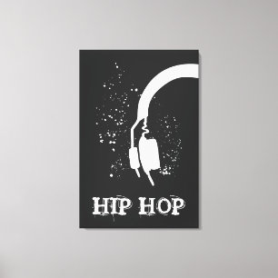 Toile Hip hop effet inverse graphique Abstrait casque