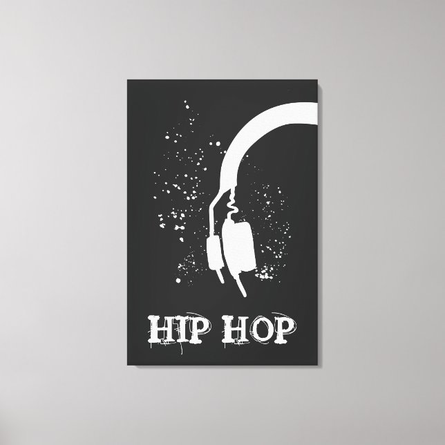 Toile Hip hop effet inverse graphique Abstrait casque (Recto)