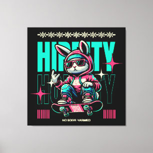 Toile Hip-Hop Hoppity - Lapin Skateur de Pâques