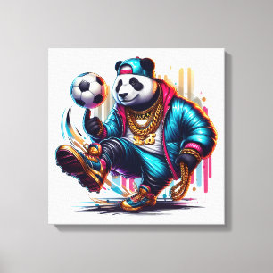 Toile Hip Hop Panda Football de Summer Sports