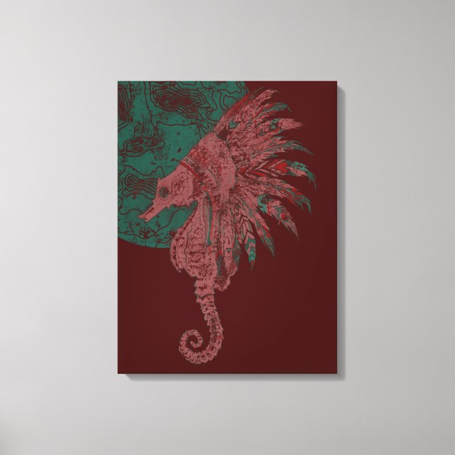 Toile hippocampe au bord de la lune (Recto)