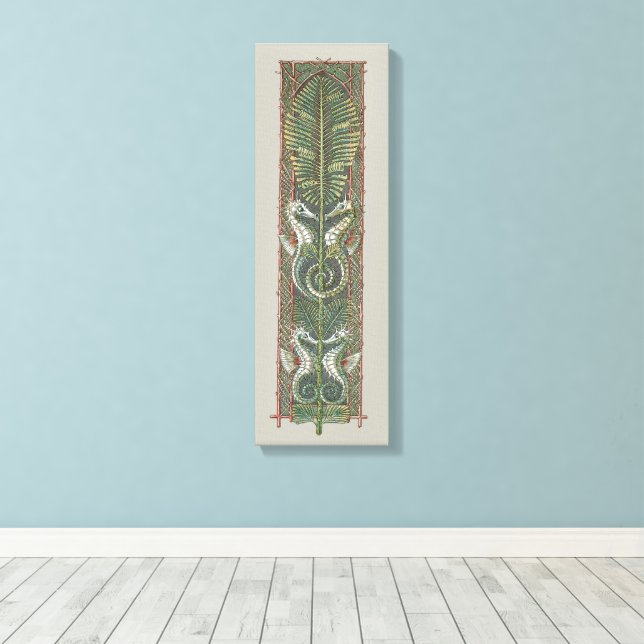 Toile Hippocampes et algues, Art Nouveau Vintage (Insitu (Plancher de Bois))