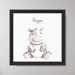 Toile Hippopotame mignon de safari animal