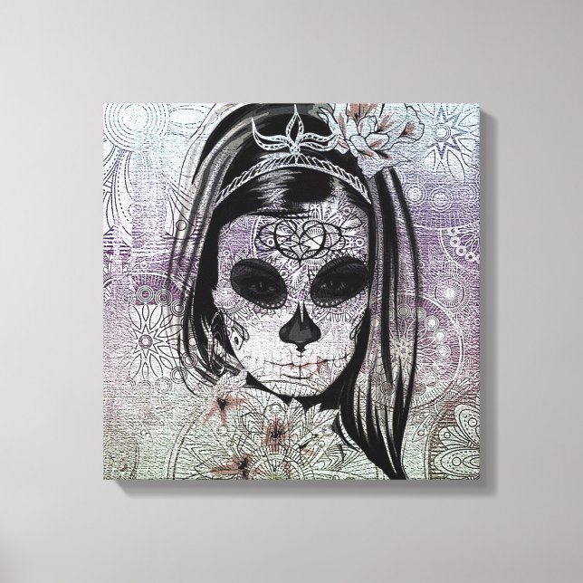 Toile Hipster Sugar Skull Lady (Recto)